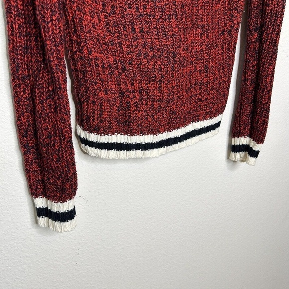 Say What? Red Cream and Black V-neck Varsity Sweater M - Picture 8 of 9